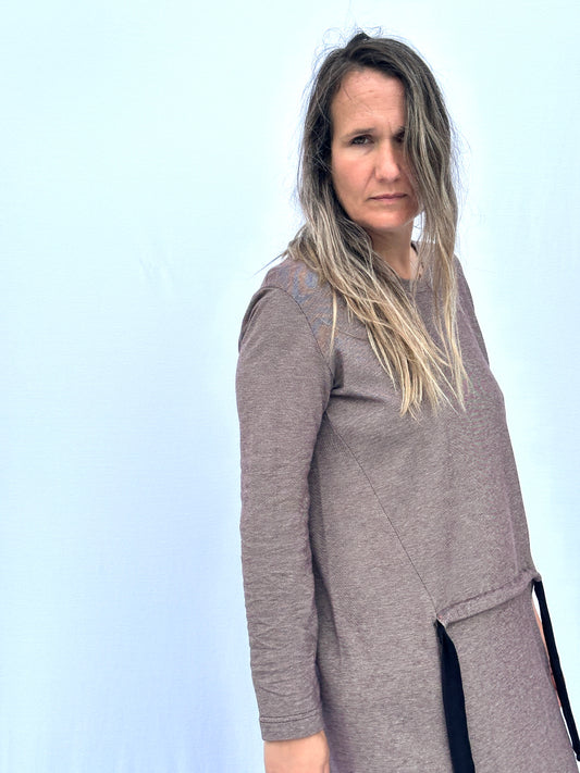 SOKA VESTIDO MARRON JASPEADO