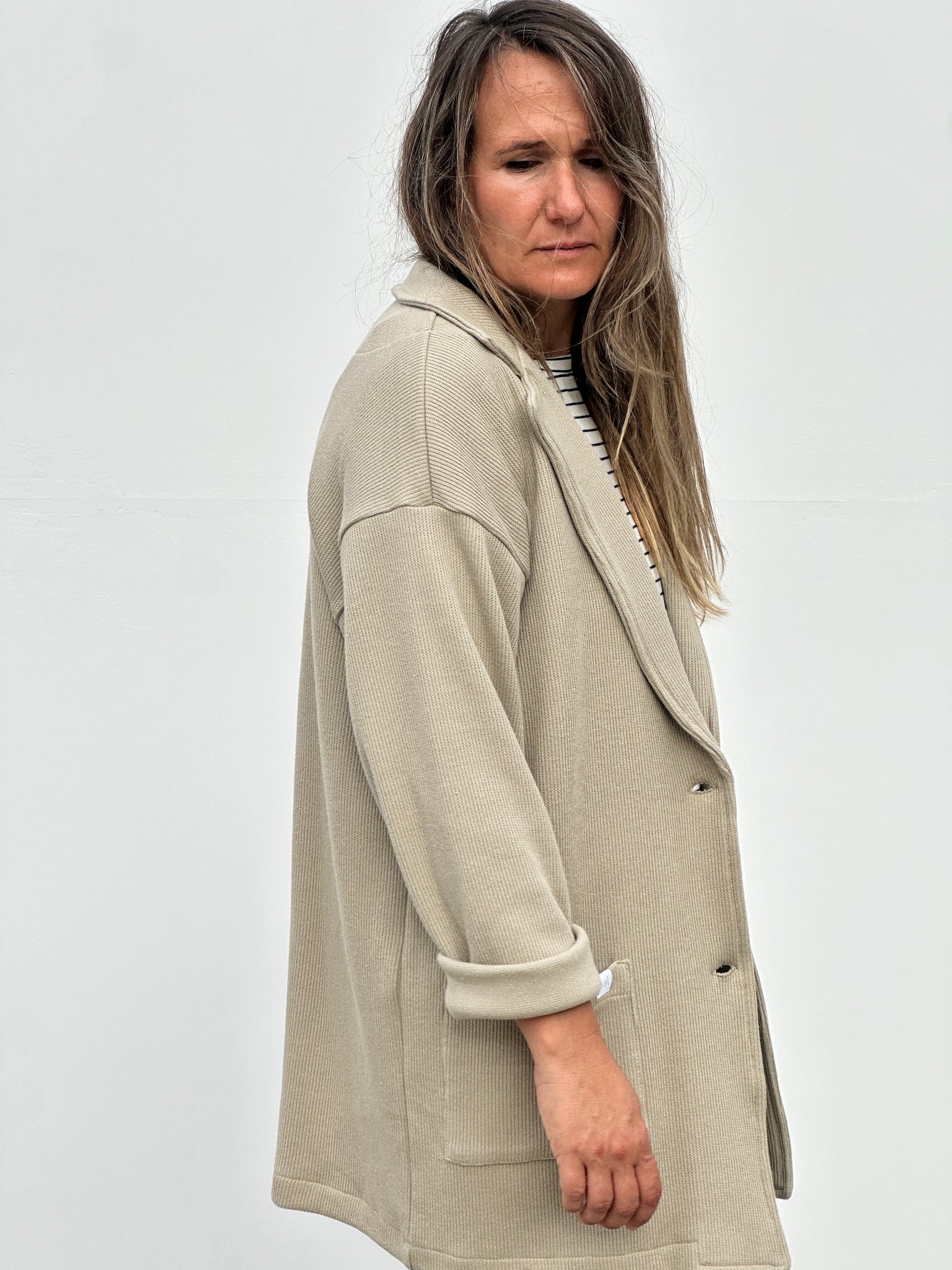 MAITE BLAZER BEIGE TRENZA