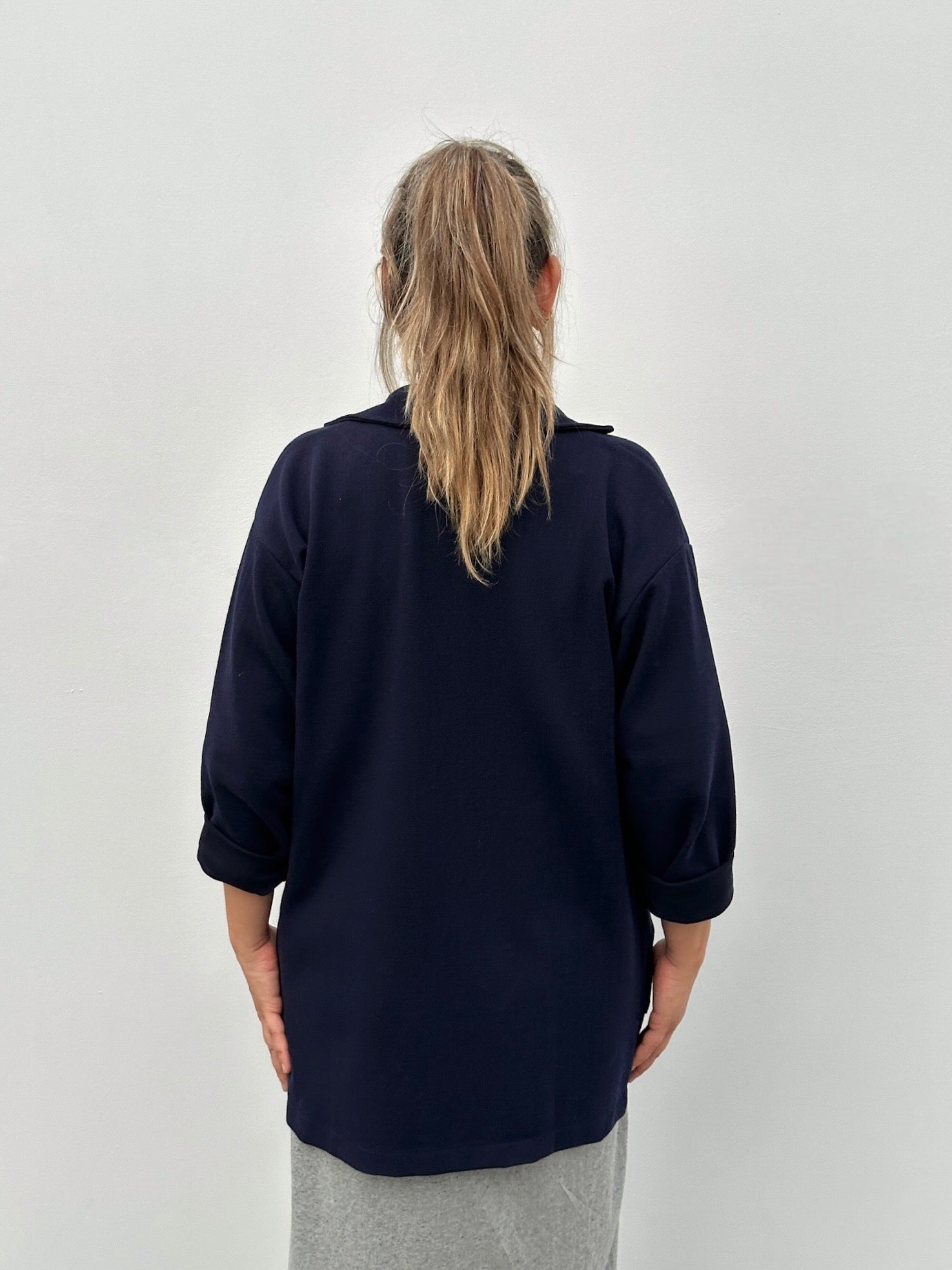 MAITE BLAZER ZIG ZAG URDINA