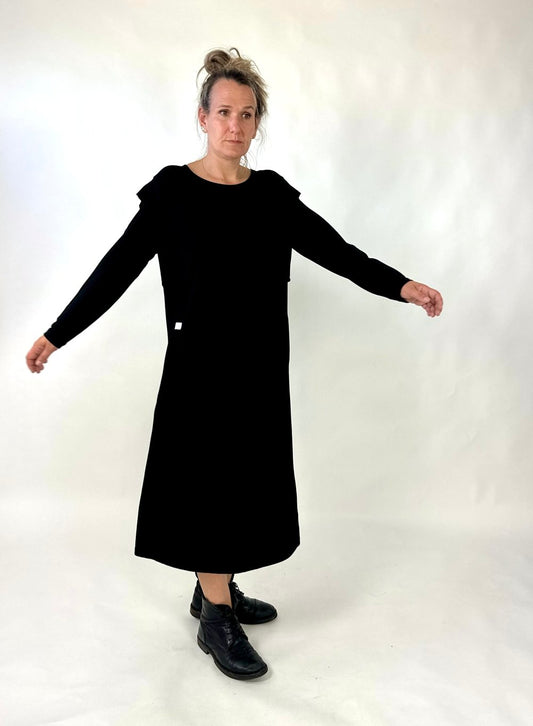 GARBIÑE VESTIDO FLUIDO M/LARGA NEGRO