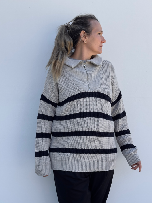 ITSASO JERSEY A RAYAS GRIS