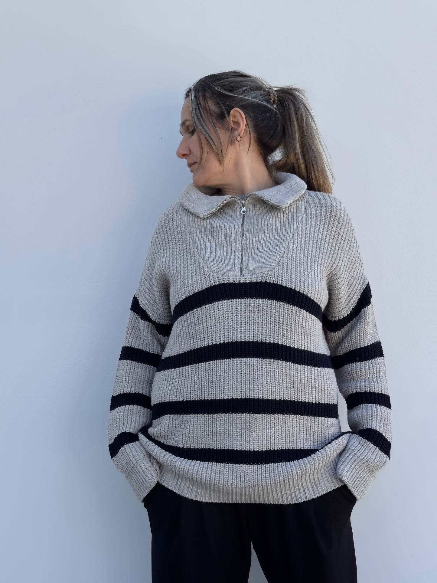 ITSASO JERSEY A RAYAS GRIS
