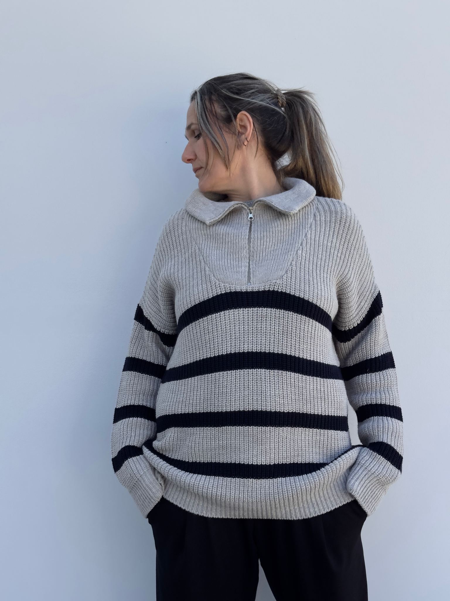 ITSASO JERSEY A RAYAS GRIS