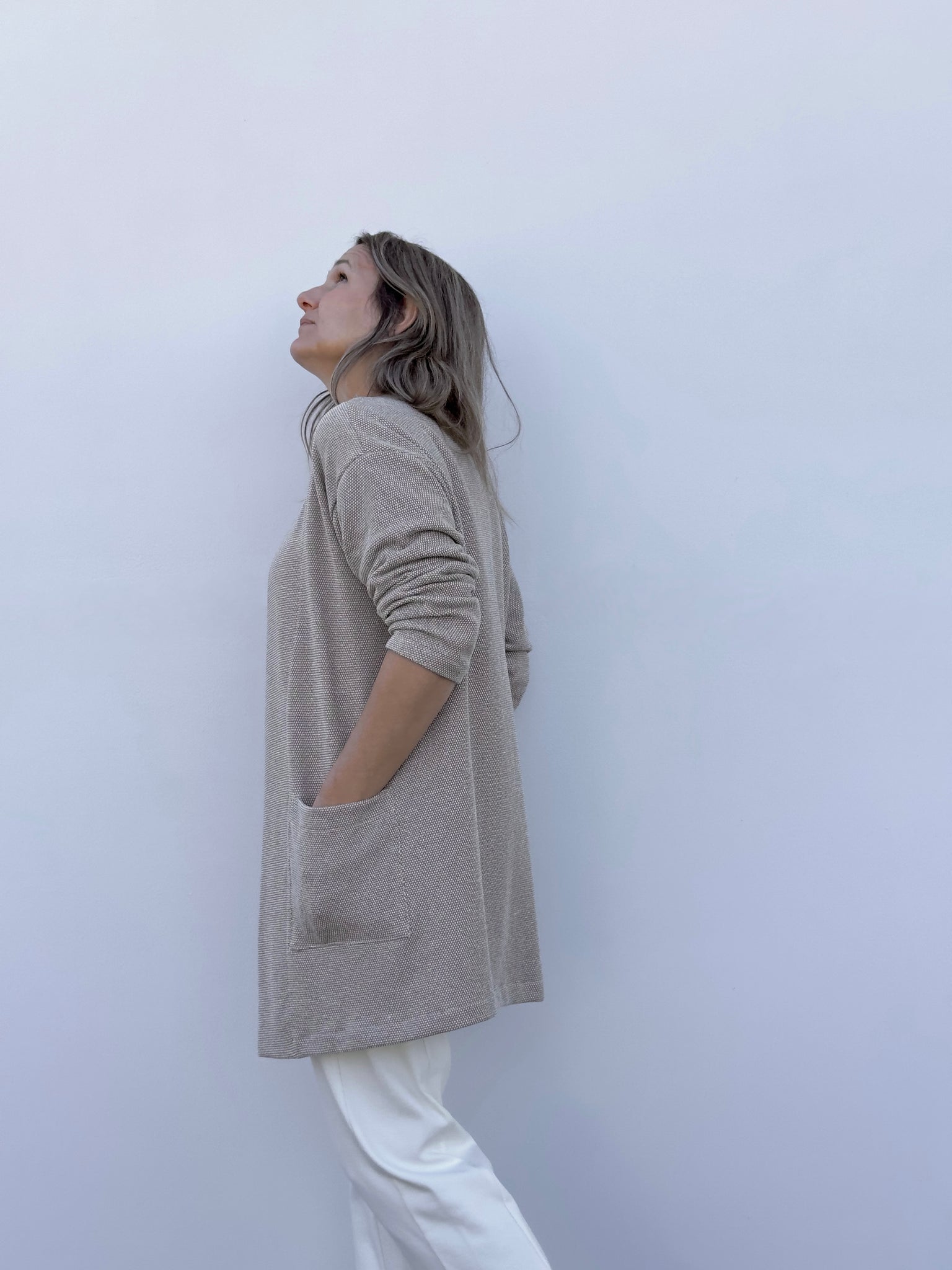IRUNE CHAQUETA BEIGE JASPEADO