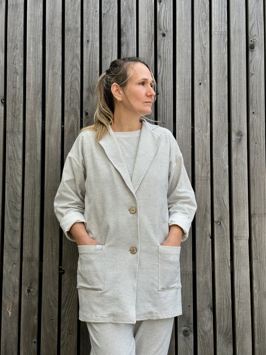 MAITE BLAZER BEIGE RAYITA