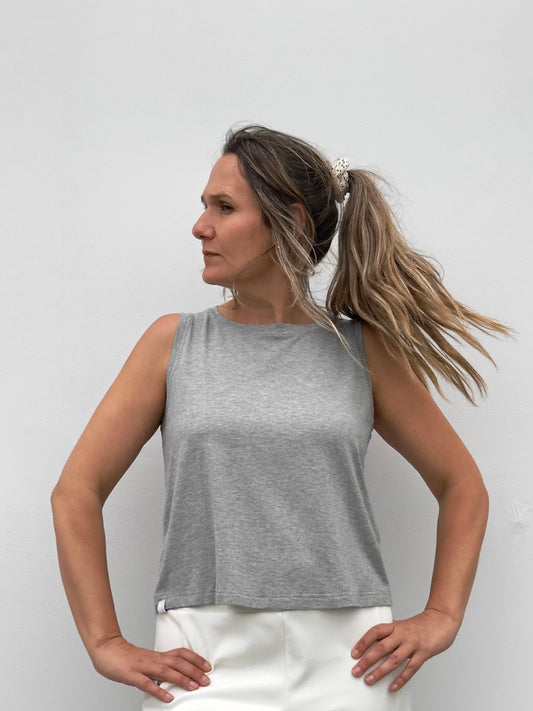 CROP TOP  GRIS