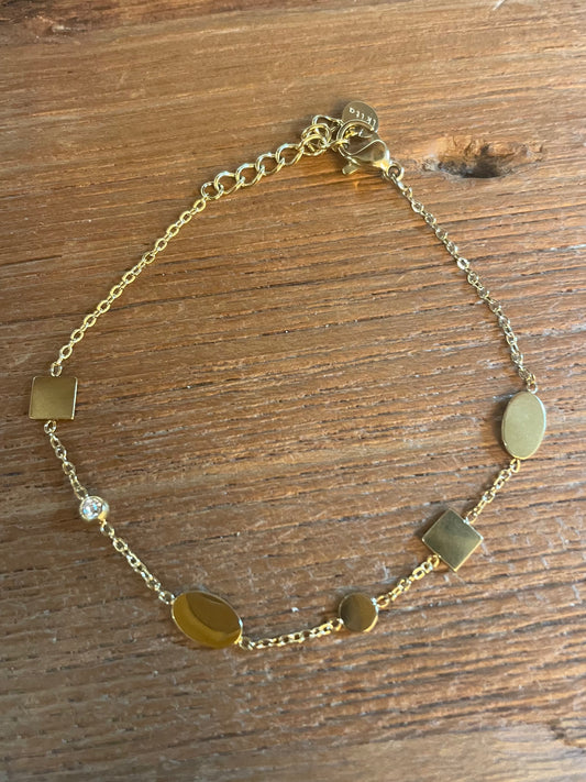 PULSERA DORADA PIEZAS GEOMETRICAS