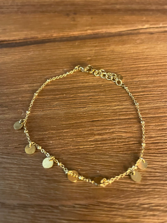 PULSERA DORADA PIEZAS REDONDAS