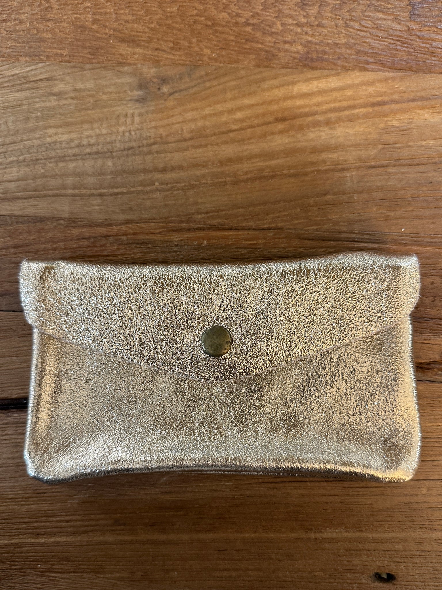 CARTERA PIEL ROSA DORADO BRILLO