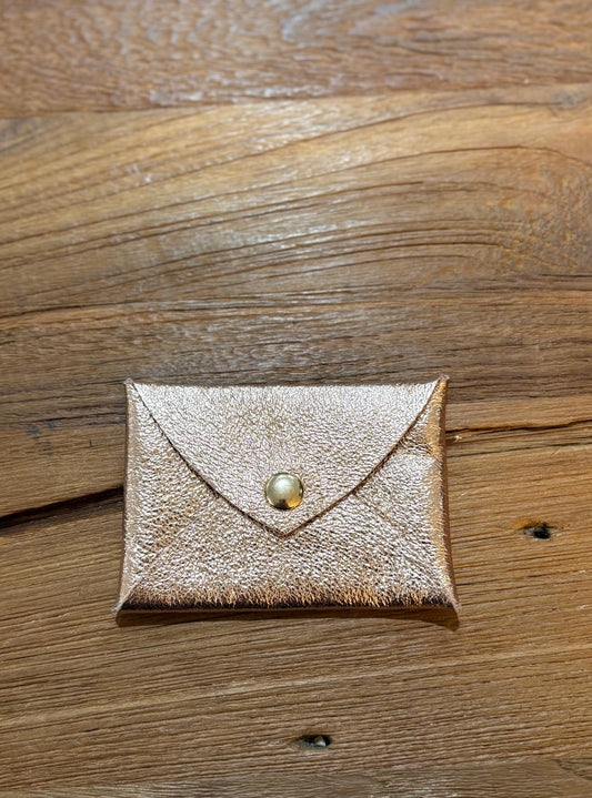 CARTERA PIEL MINI ROSA DORADO BRILLO