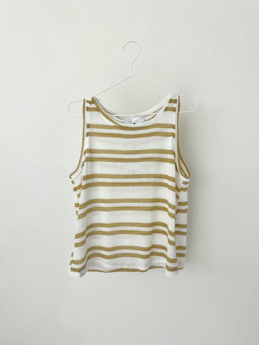 CROP TOP RAYAS BEIGE