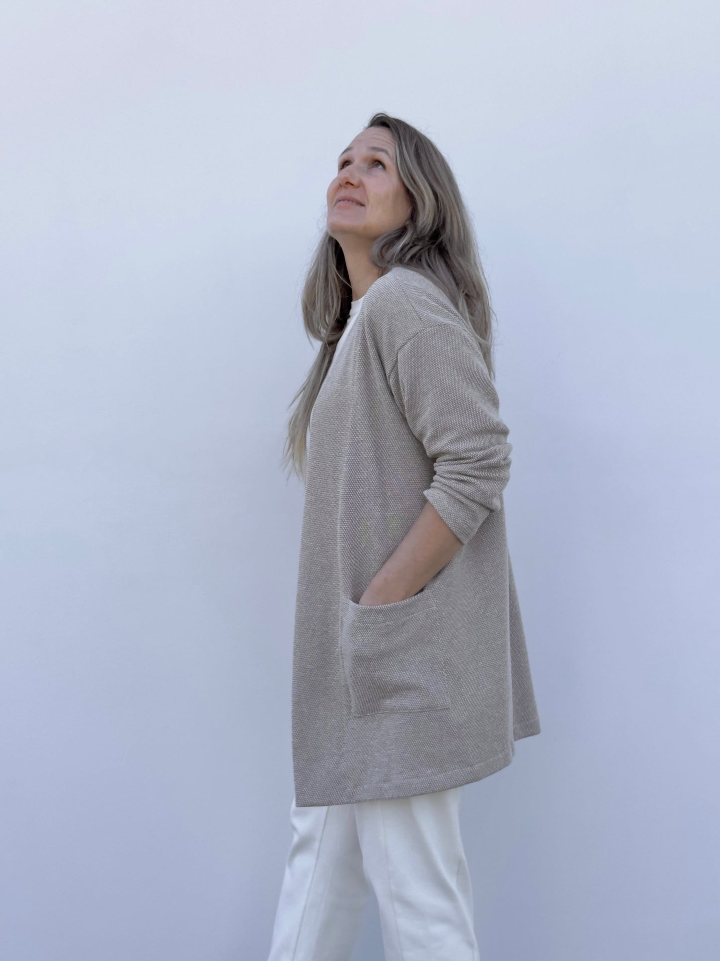 IRUNE CHAQUETA BEIGE JASPEADO