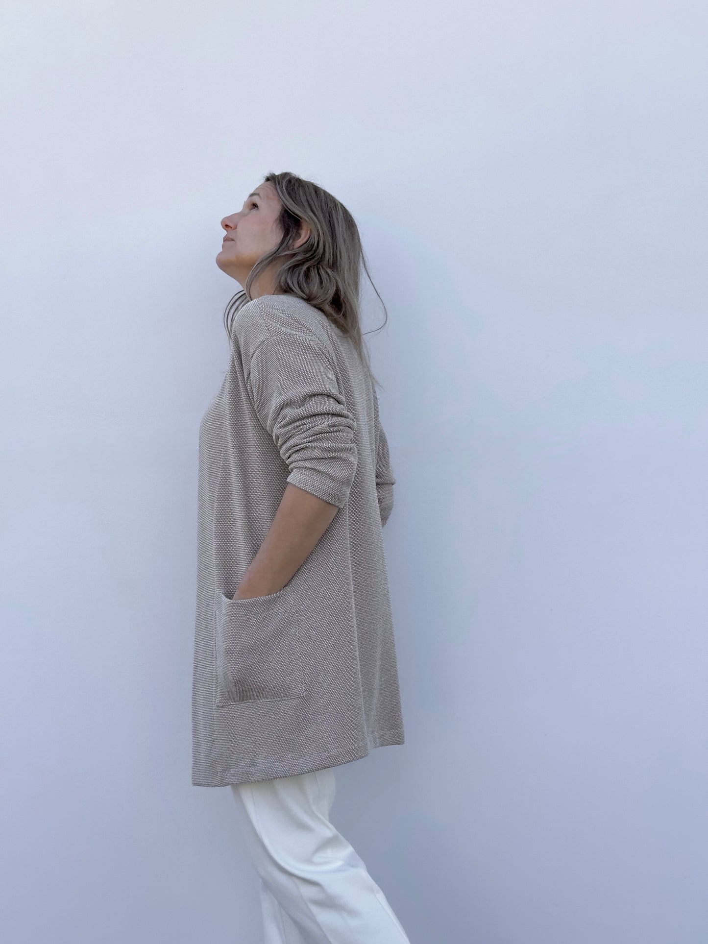 IRUNE CHAQUETA BEIGE JASPEADO