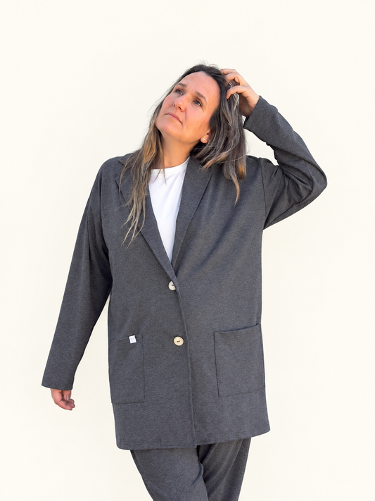 Maider Alzaga — maite blazer gris jaspeado, fotografía 1