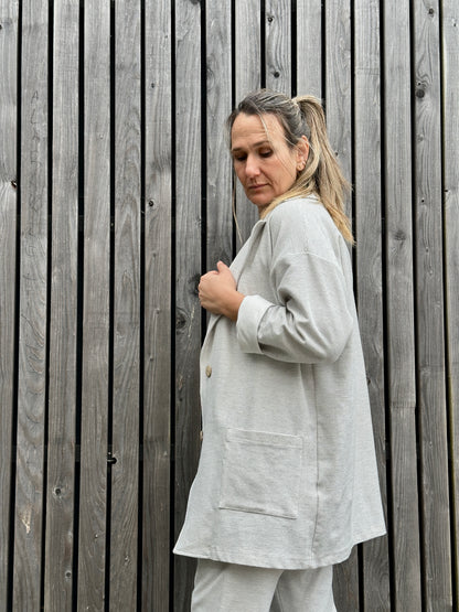 MAITE BLAZER BEIGE RAYITA