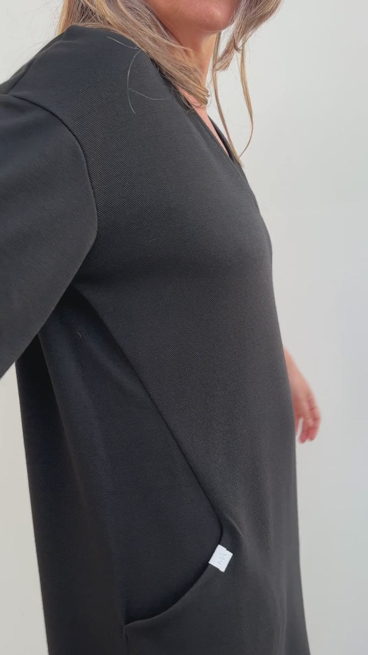 SAIO VESTIDO NEGRO, Maider Alzaga, vídeo con fondo natural