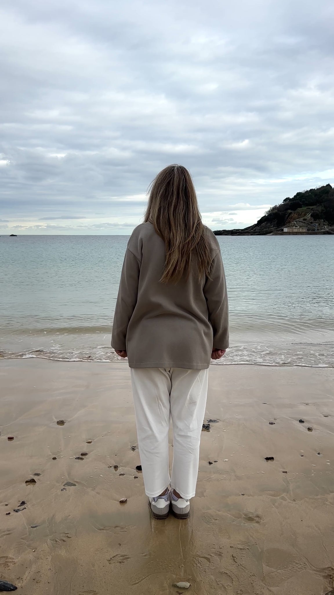 Blazer Maite beige gris de Maider Alzaga