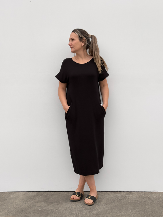 IZARO VESTIDO ESPALDA EN V NEGRO